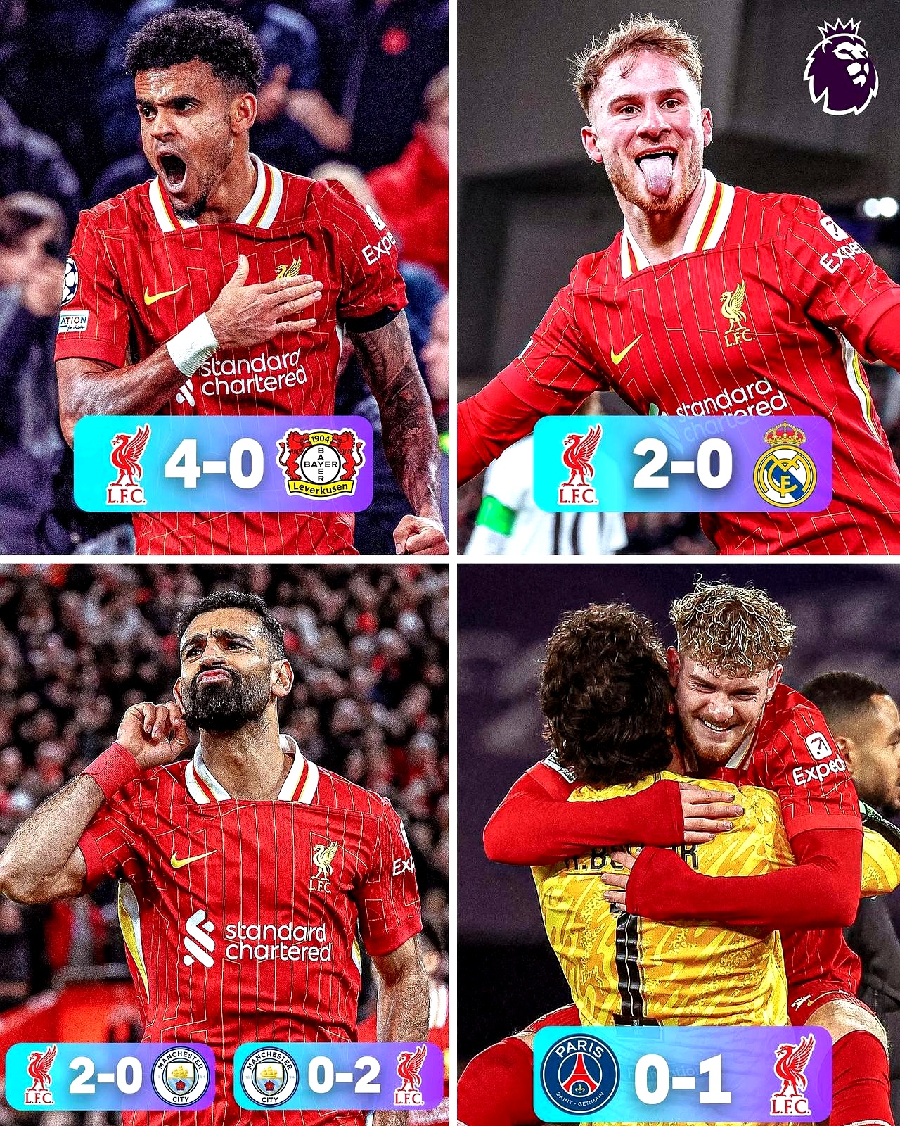 包含利物浦客场大败，卫冕冠军形势危急的词条